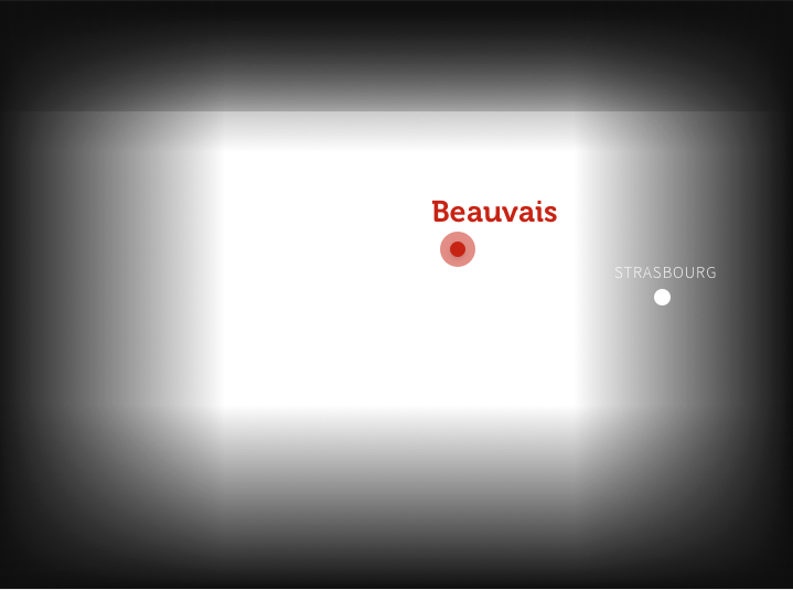 Beauvais está situada en el suroeste de la región de Hauts-de-France, a 67 km al norte de París.